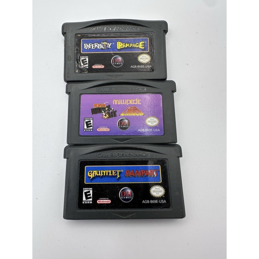Nintendo Game Boy Advance GBA Lot 3 Paperboy Rampage Gauntlet Millipede DSI